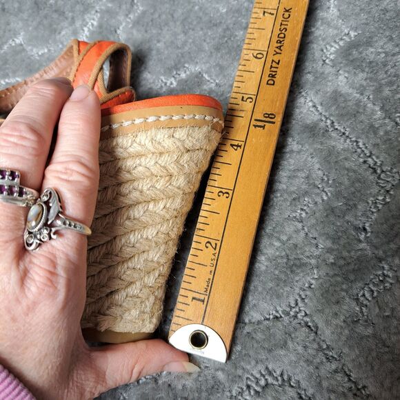 MOSSIMO CORAL ORANGE ESPADRILLE SANDALS WOMENS SIZE 7.5 WEDGE 4.5 INCH HEEL - Picture 8 of 13